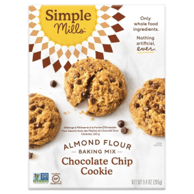 Front of Simple Mills Grain-Free Almond Flour Baking Mix Chocolate Chip Cookie, 265g