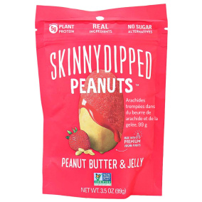 Front of Skinny Dipped Peanut Butter & Jelly Dipped Peanuts, 99g