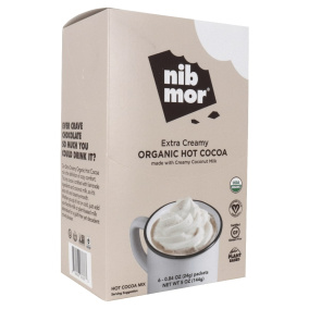 Front of NibMor Organic Vegan Hot Cocoa Extra Creamy with Coconut Milk