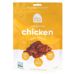 Front of Open Far Dehydrated Chicken Dog Treat