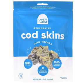 Front of Open Farm Dog Treats Dehydrated Cod Skin