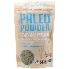 Front of Paleo Powder Grain Free Breadless Breading Cassava + Paleo Powder AIP, 227g