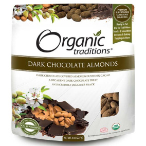 Organic Traditions Dark Chocolate Almonds, 227g
