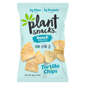 Front of Plant Snacks Tortilla Chips Dairy-Free Ranch