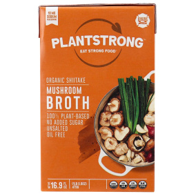 Front of PLANTSTRONG Organic Shiitake Mushroom Broth, 479g
