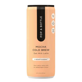 Front of Pop & Bottle Mocha Cold Brew Oat Milk + Adaptogen