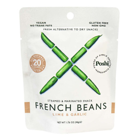Poshi Gluten-Free French Beans with Lime & Garlic Steamed & Marinated Snack, 50g