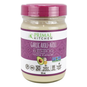 Front of Primal Kitchen Garlic Aioli Mayo, 355ml