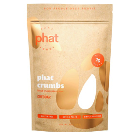 Front of Real Phat Foods Keto Bread Crumbs Alternative Phat Crumbs Cheddar