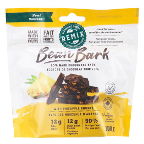 Remix Snacks Bean Bark 70% Dark Chocolate Bark Pineapple, 100g