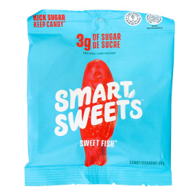 SmartSweets Plant-Based Low Sugar Sweet Fish, 50g Front