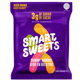 Front of SmartSweets Low Sugar Gummy Worms, 50g