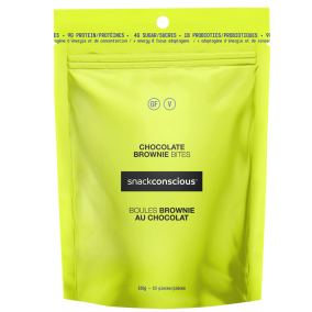 Front of Snackconscious Chocolate Brownie bites, 150g