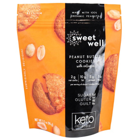 Sweetwell Keto Cookies with Collagen Peanut Butter, 90g