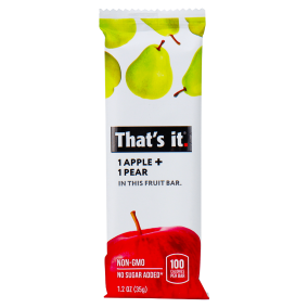Front of That’s It. No Sugar Added Fruit Bar Apple Pear, 1 Bar