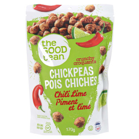Front of The Good Bean Chickpea Snacks Crunchy Chickpeas Chili Lime, 170g