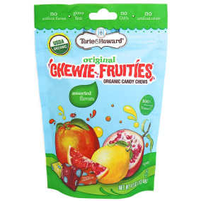 Front of Torie & Howard Original Chewie Fruities Organic Candy Chews Assorted Flavours, 113.4g