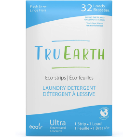 Front of Tru Earth Eco-Strips Laundry Detergent, Fresh Linen Scent, 32 Loads