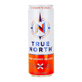 Front of True North Plant-Based Energy Drink Mandarin Yuzu