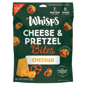 Front of Whisps Cheese & Pretzel Bites Cheddar