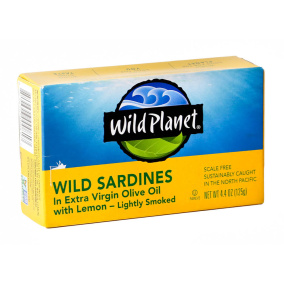 Wild Planet Non-GMO Wild Sardines in Extra Virgin Olive Oil With Lemon, 125g