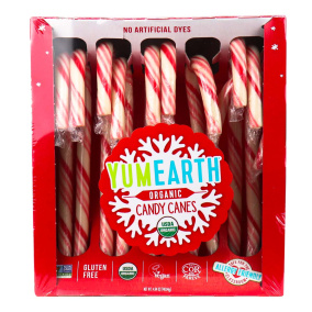 Front of YumEarth Organic Candy Canes, 140g