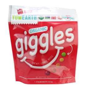 YumEarth Organic Giggles Chewy Candy Bites Fruity, 5 packs