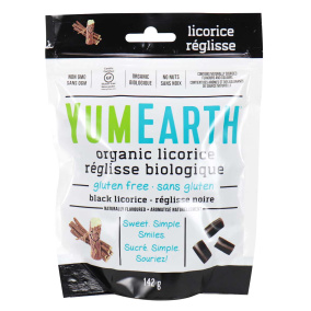Front of YumEarth Organic Black Licorice, 142g