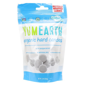 Front of YumEarth Organic Hard Candies Wild Peppermint, 93.6g