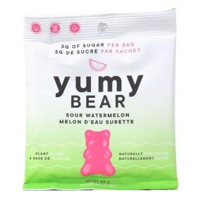 Front of Yumy Bear Plant-Based Low Sugar Gummies Sour Watermelon