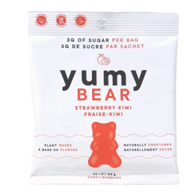 Front of Yumy Bear Plant-Based Low Sugar Gummie Strawberry Kiwi